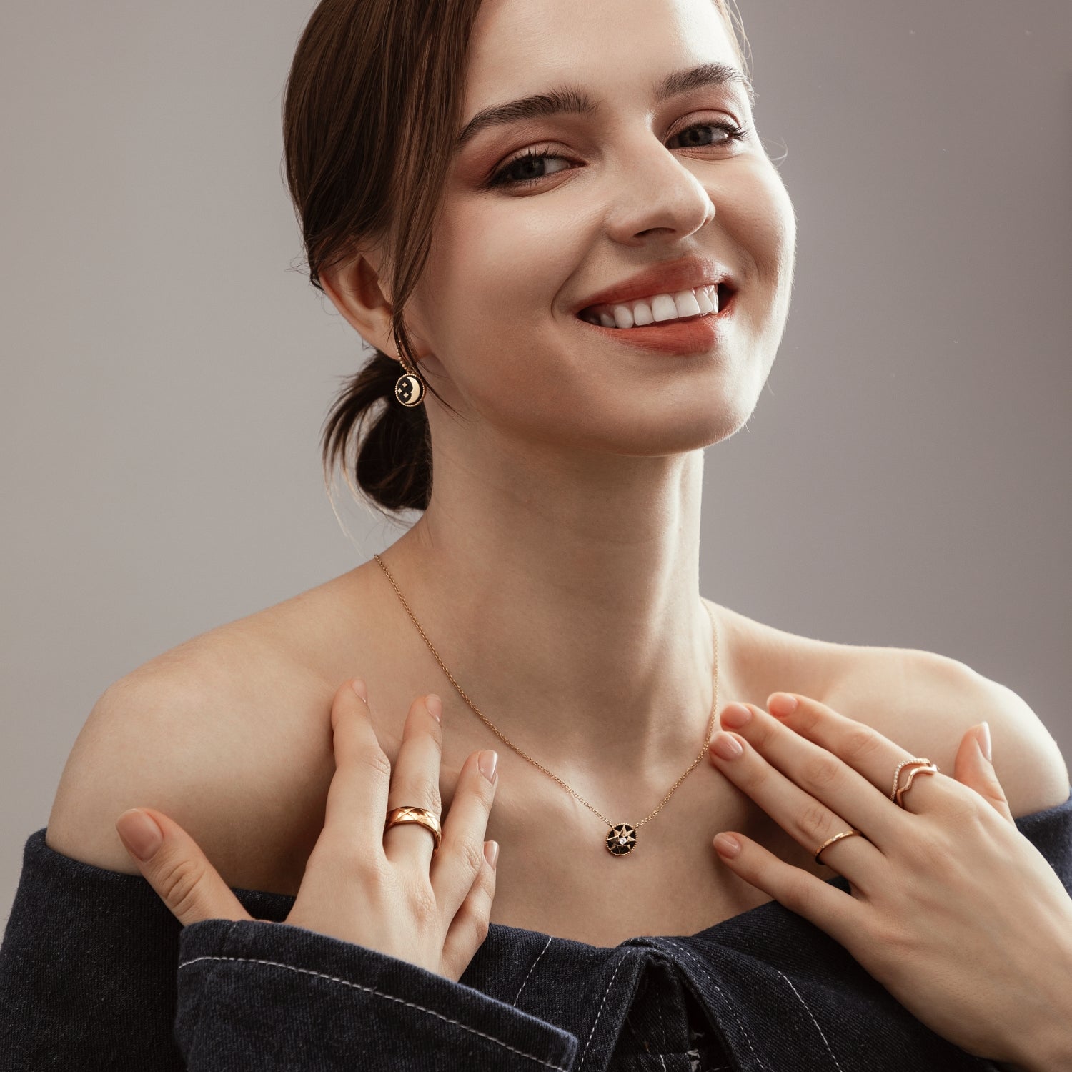 Sun and Moon Drop Earrings