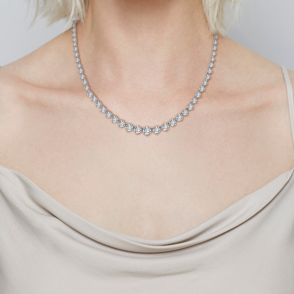 Round-Cut Graduated Riviera Necklace