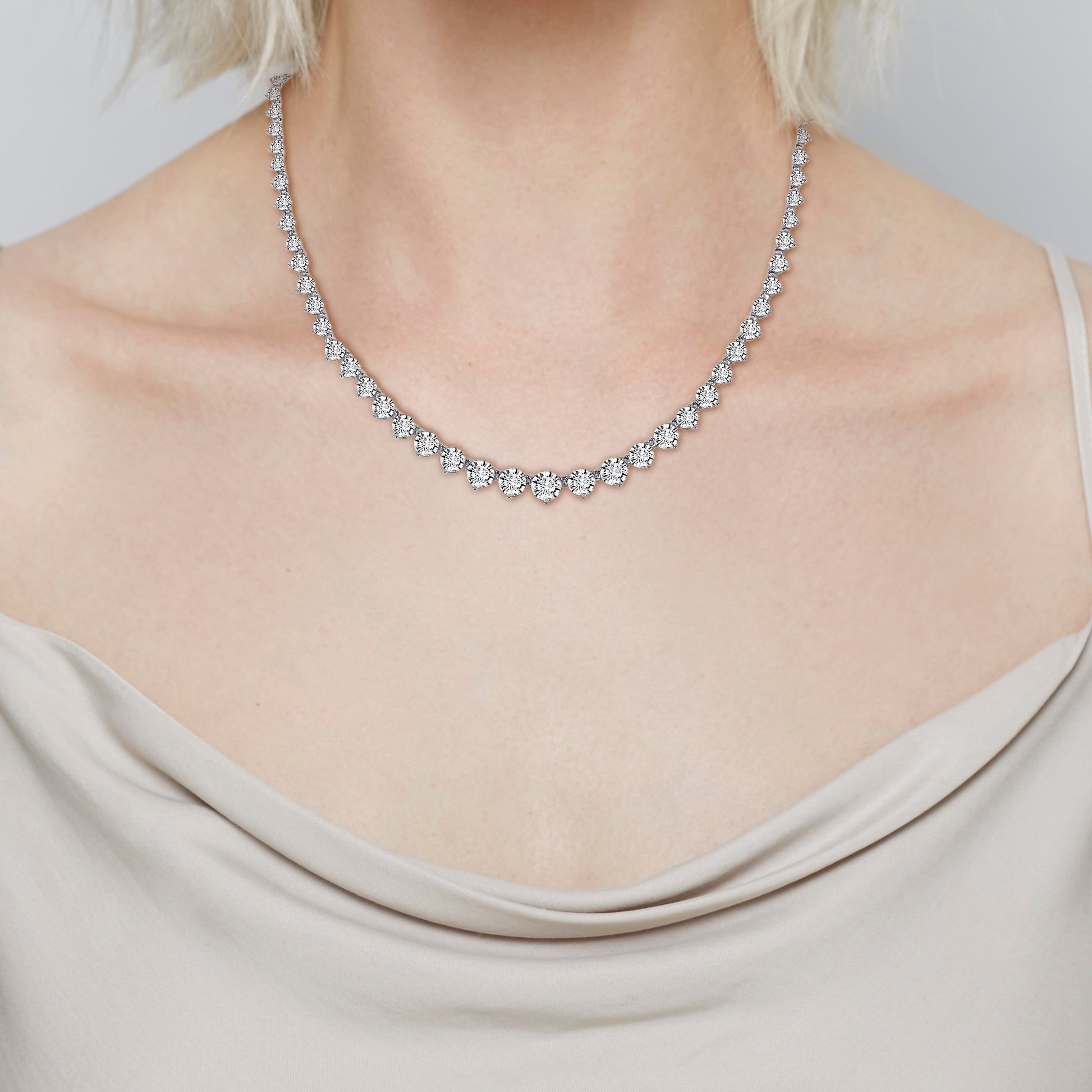 Round-Cut Graduated Riviera Necklace