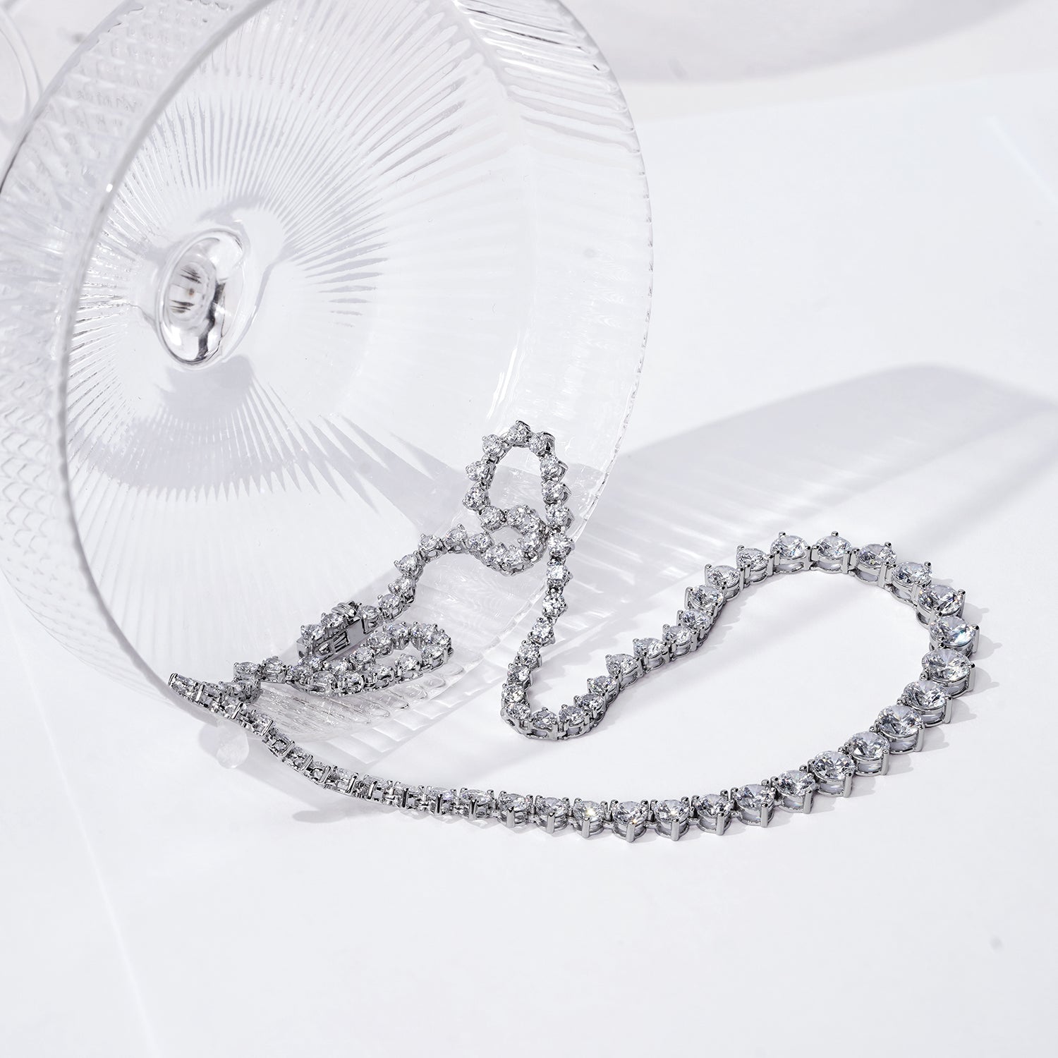 Round-Cut Graduated Riviera Necklace