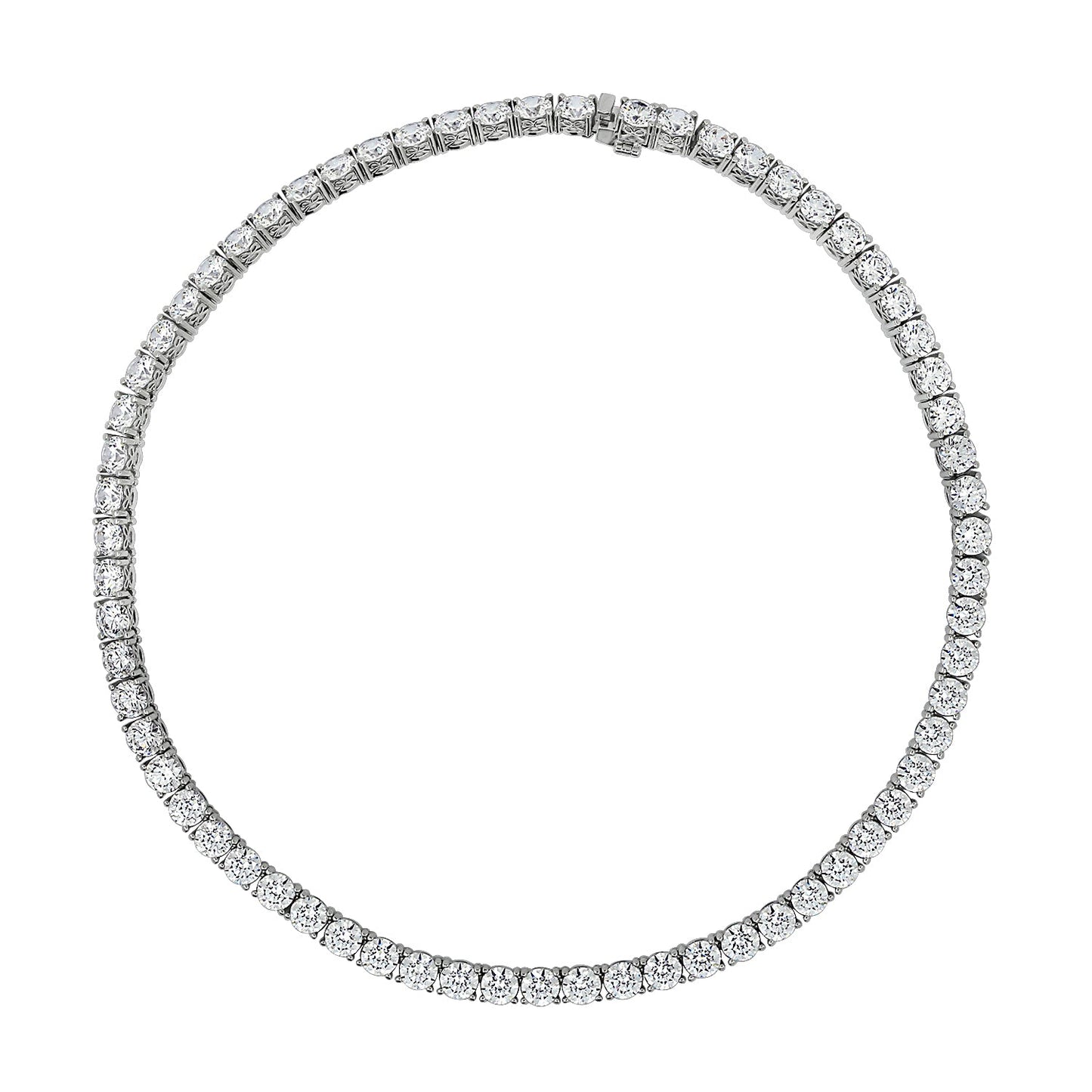 Round-Cut Tennis Necklace, 17"
