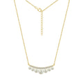 Curve Bar Pearl Pendant Necklace JEN25593