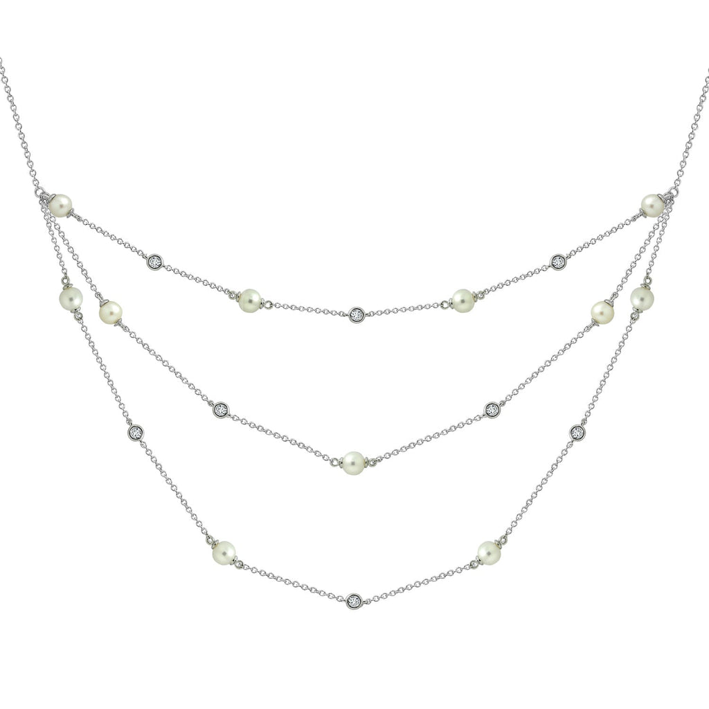 Pearl Layer Station Necklace JEN05417