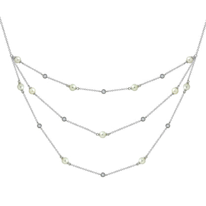 Pearl Layer Station Necklace JEN05417