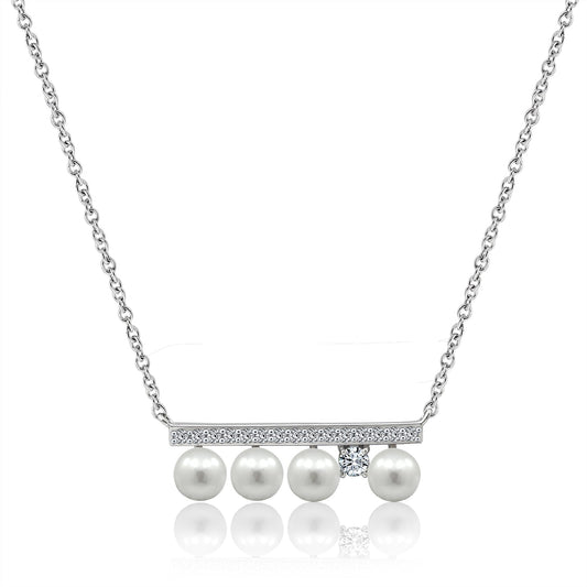 Bar Pearl Pendant Necklace JEN25591