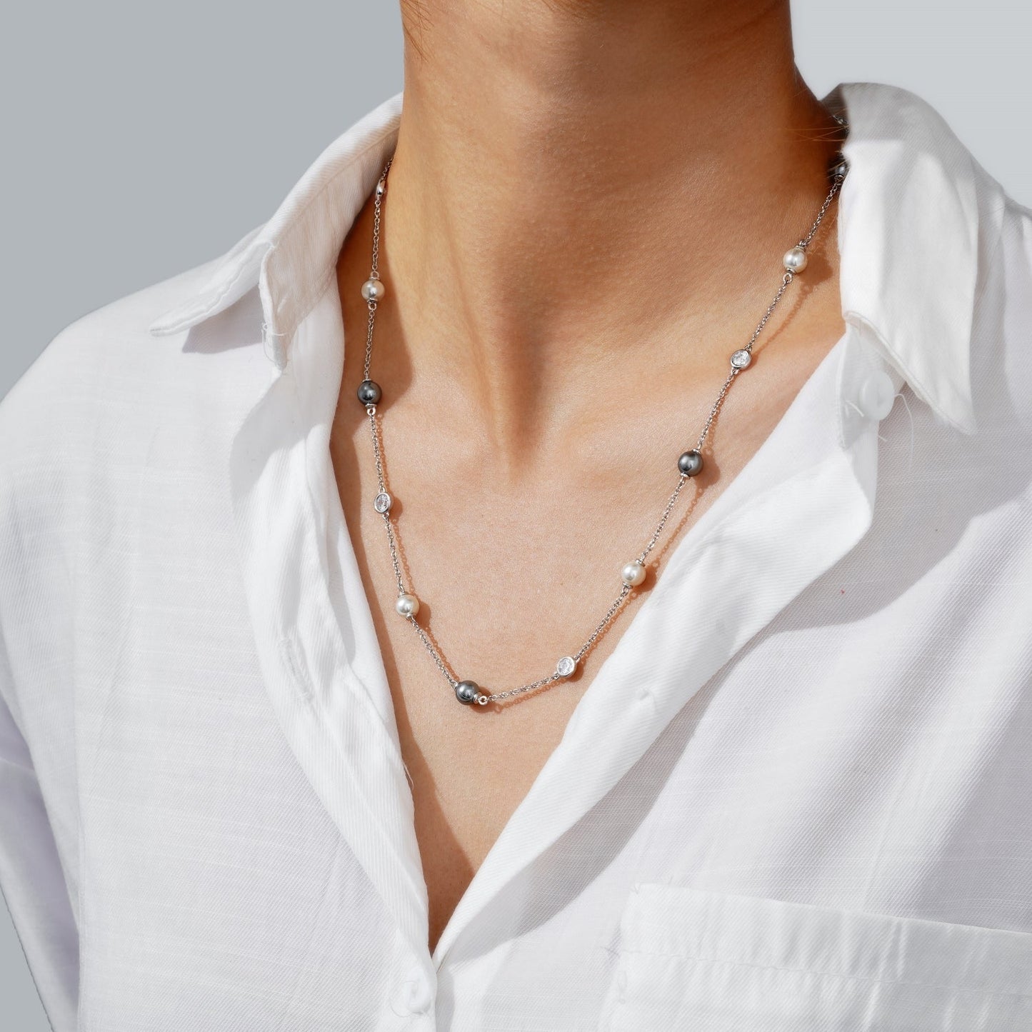 Pearl Station Necklace JEN13087