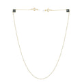 KIERA Imitation Yellow Gold Clad Sterling Silver Double Black Enamel Four-leaf Clover Mask Chain, 27"