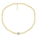 Curb Chain Solo Emerald Necklace JEN26078