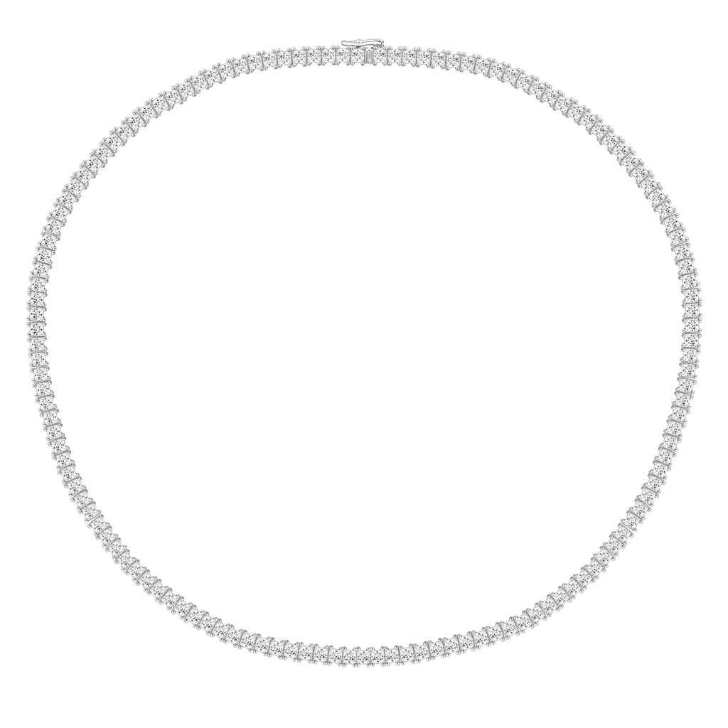 Choice Of 3mm 4mm 5mm Princess Tennis Necklace, Silver JEN26130
