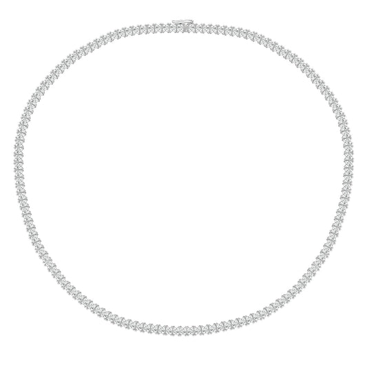 Choice Of 3mm 4mm 5mm Princess Tennis Necklace, Silver JEN26130