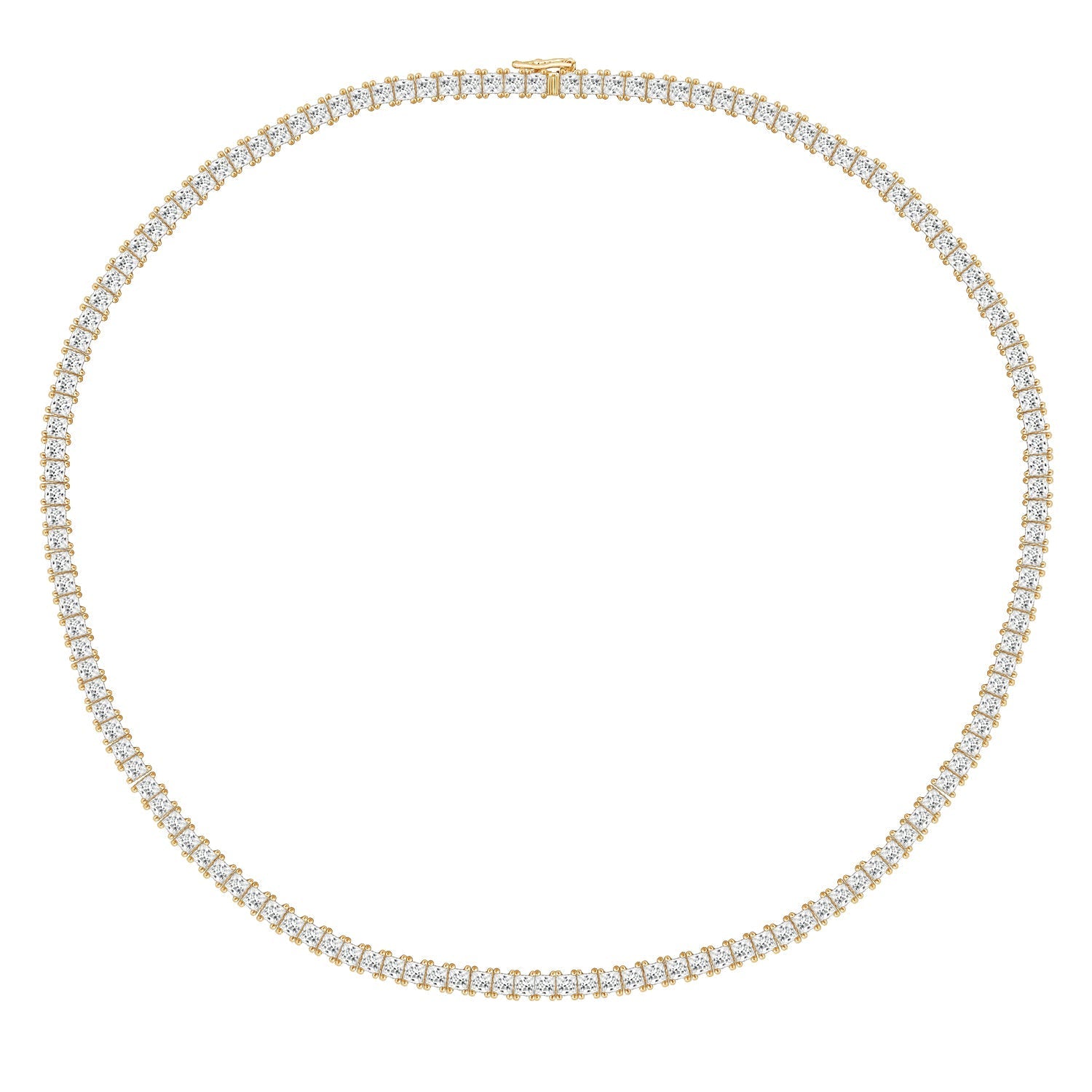 Choice Of 3mm 4mm 5mm Princess Tennis Necklace, Brass JEN26130