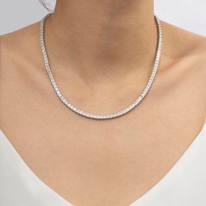 Choice Of 3mm 4mm 5mm Princess Tennis Necklace, Brass JEN26130