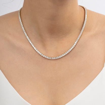 Choice Of 3mm 4mm 5mm Princess Tennis Necklace, Brass JEN26130