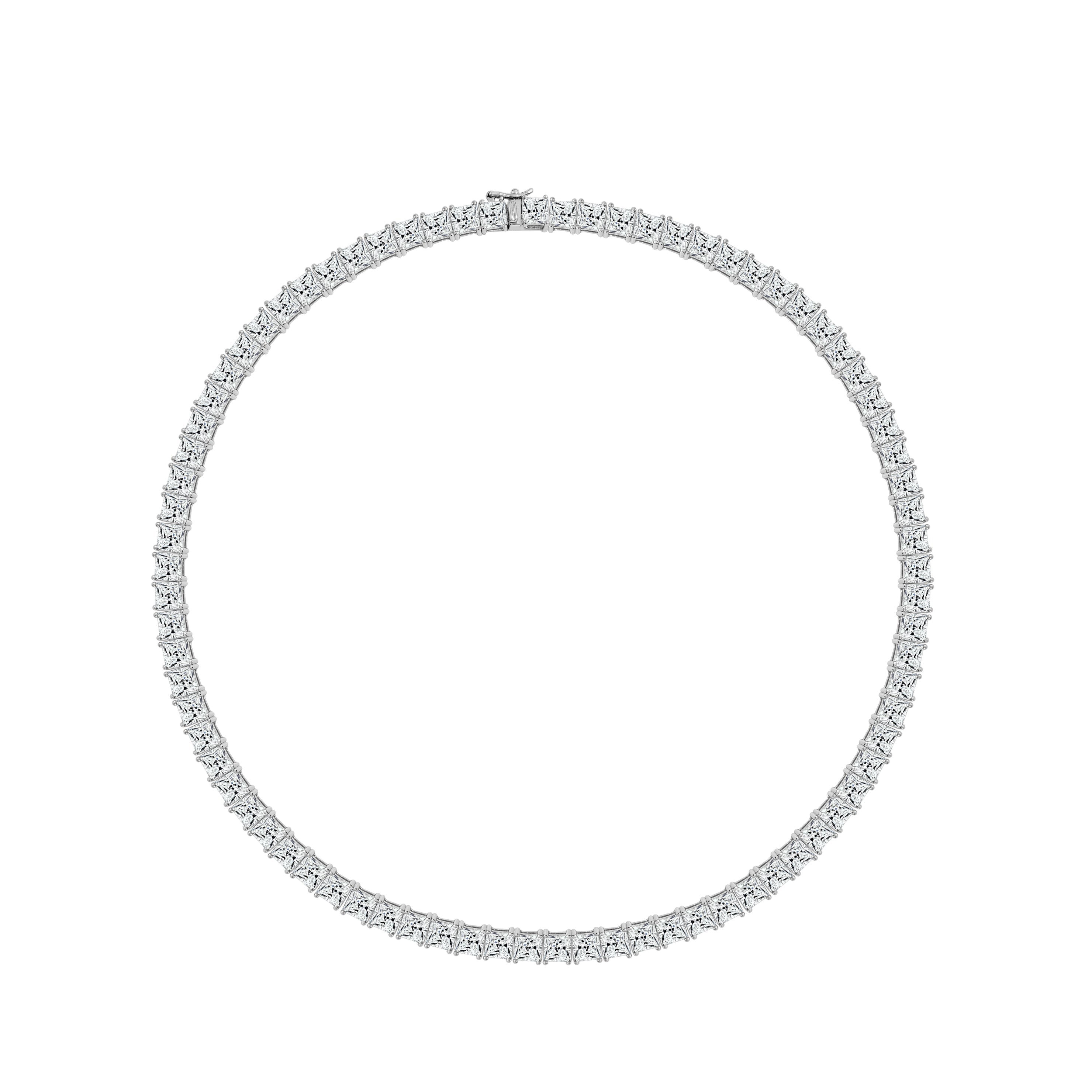 Choice Of 3mm 4mm 5mm Princess Tennis Necklace, Brass JEN26130