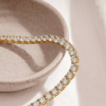 Choice Of 3mm 4mm 5mm Round Tennis Necklace, Brass JEN27295