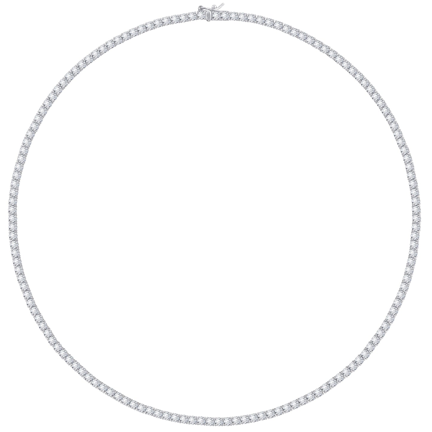 Choice Of 3mm 4mm 5mm Round Tennis Necklace, Silver JEN27295