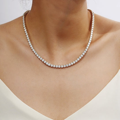 Choice Of 3mm 4mm 5mm Round Tennis Necklace, Brass JEN27295