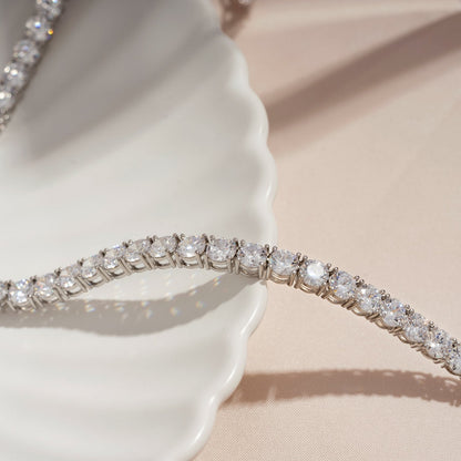 Choice Of 3mm 4mm 5mm Round Tennis Necklace, Brass JEN27295