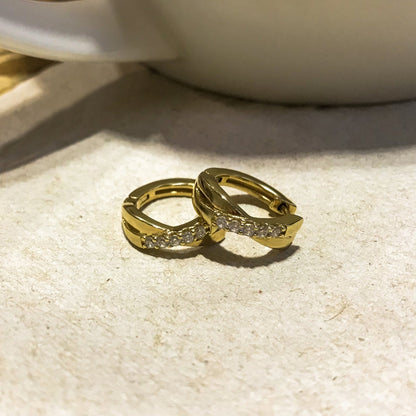 Criss Cross Huggie Hoops