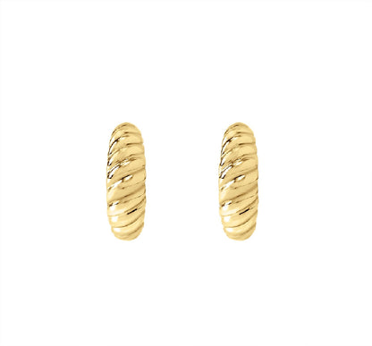 Croissant Twisted Open Hoop Earrings ONGE1678