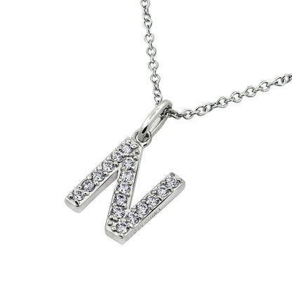 Pave Initial Pendant Necklace