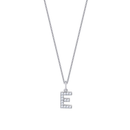 Pave Initial Pendant Necklace, 18" + 2" Extender
