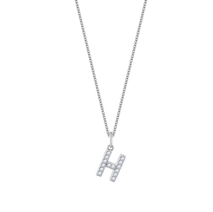 Pave Initial Pendant Necklace, 18" + 2" Extender