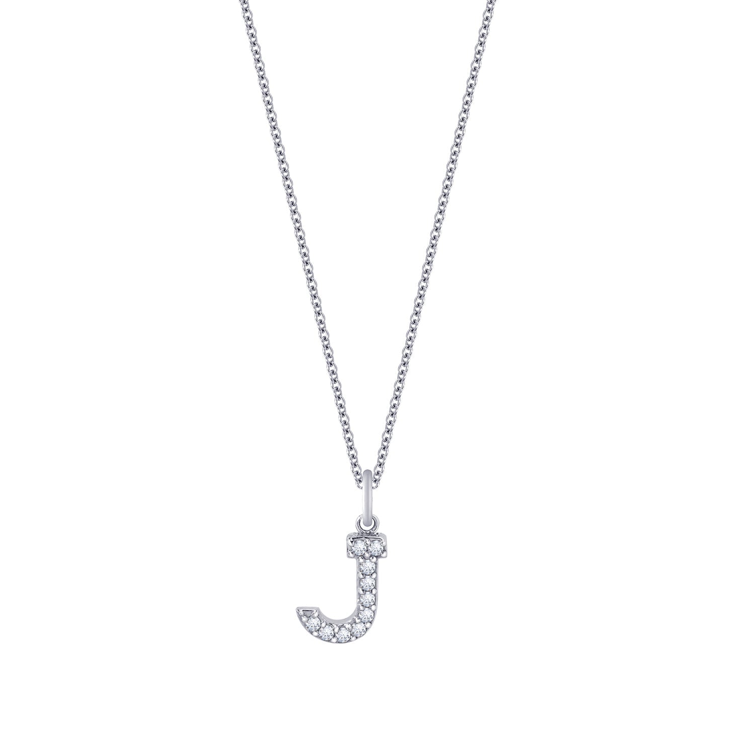 Pave Initial Pendant Necklace, 18" + 2" Extender