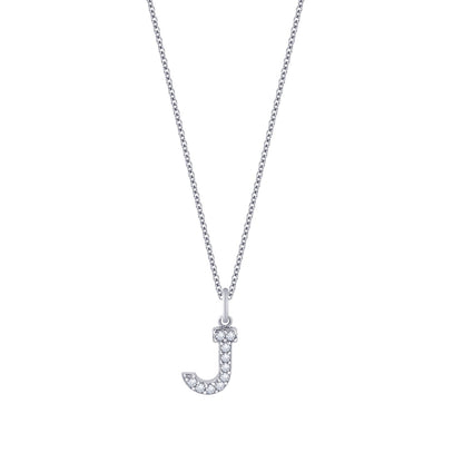 Pave Initial Pendant Necklace, 18" + 2" Extender