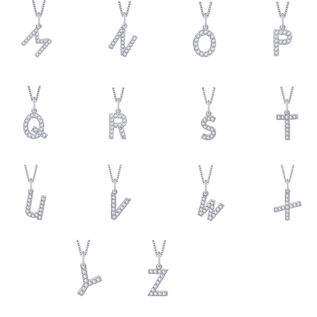 Pave Initial Pendant Necklace