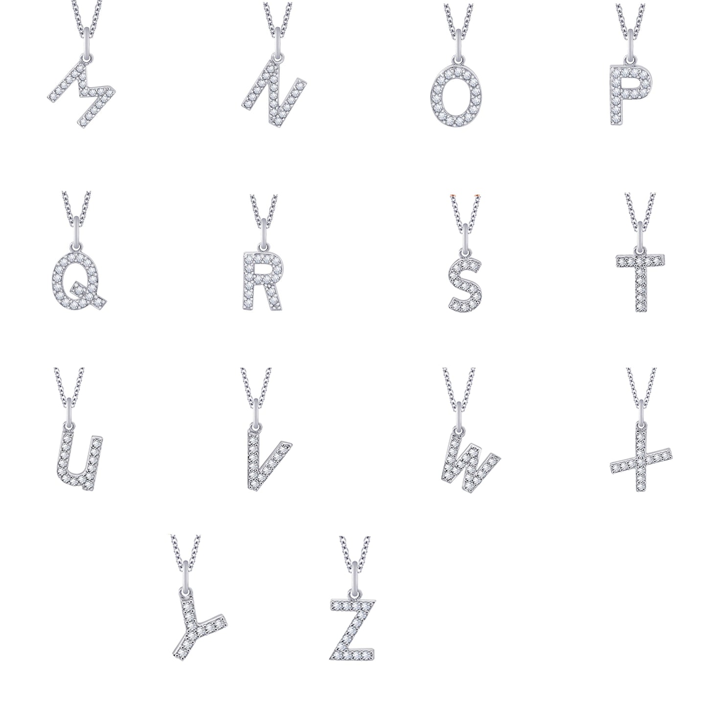 Pave Initial Pendant Necklace