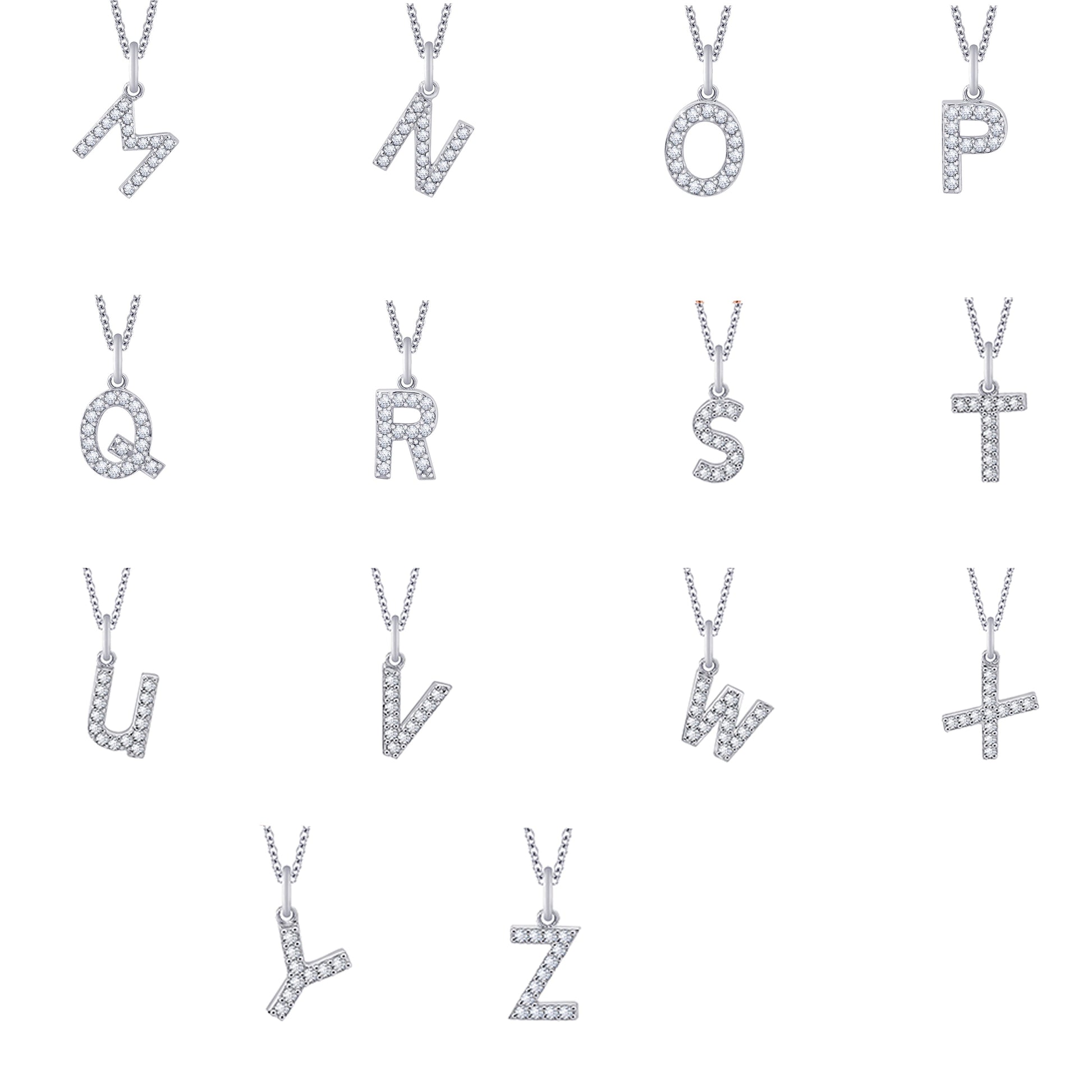 Pave Initial Pendant Necklace