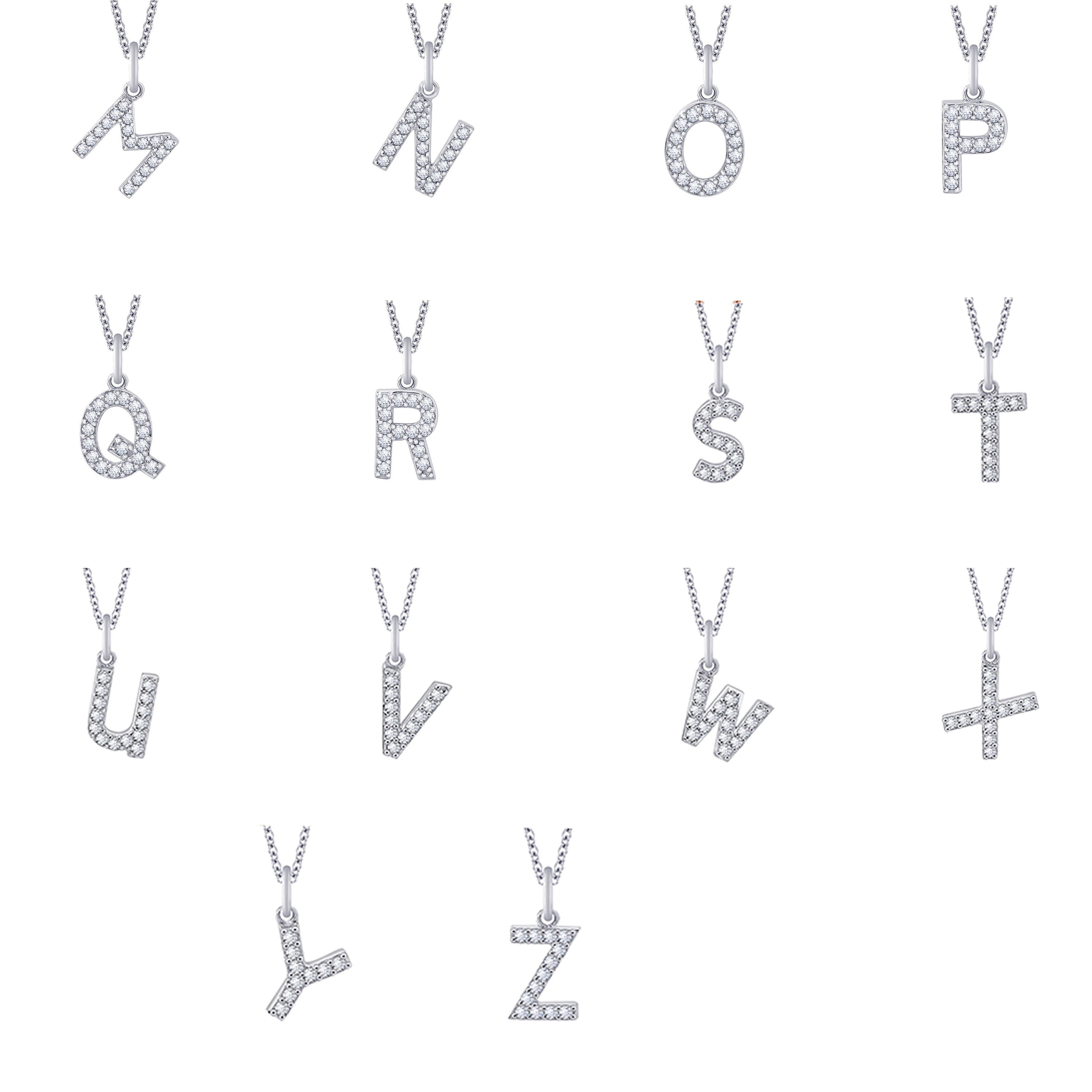 Pave Initial Pendant Necklace