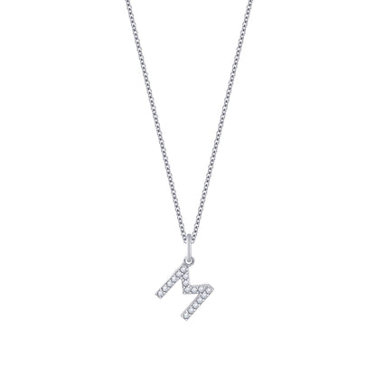 Pave Initial Pendant Necklace, 18" + 2" Extender