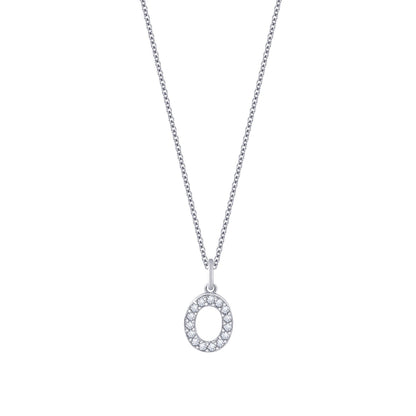Pave Initial Pendant Necklace, 18" + 2" Extender