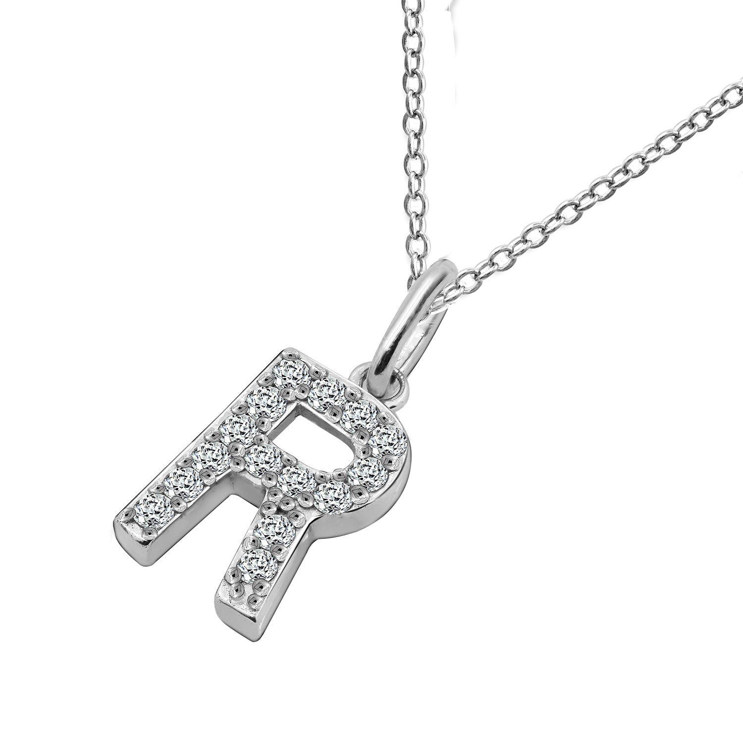 Pave Initial Pendant Necklace