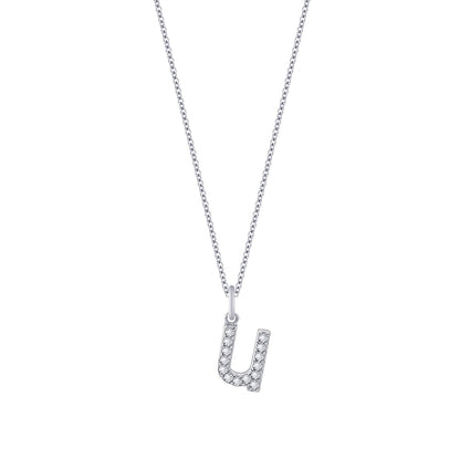 Pave Initial Pendant Necklace, 18" + 2" Extender