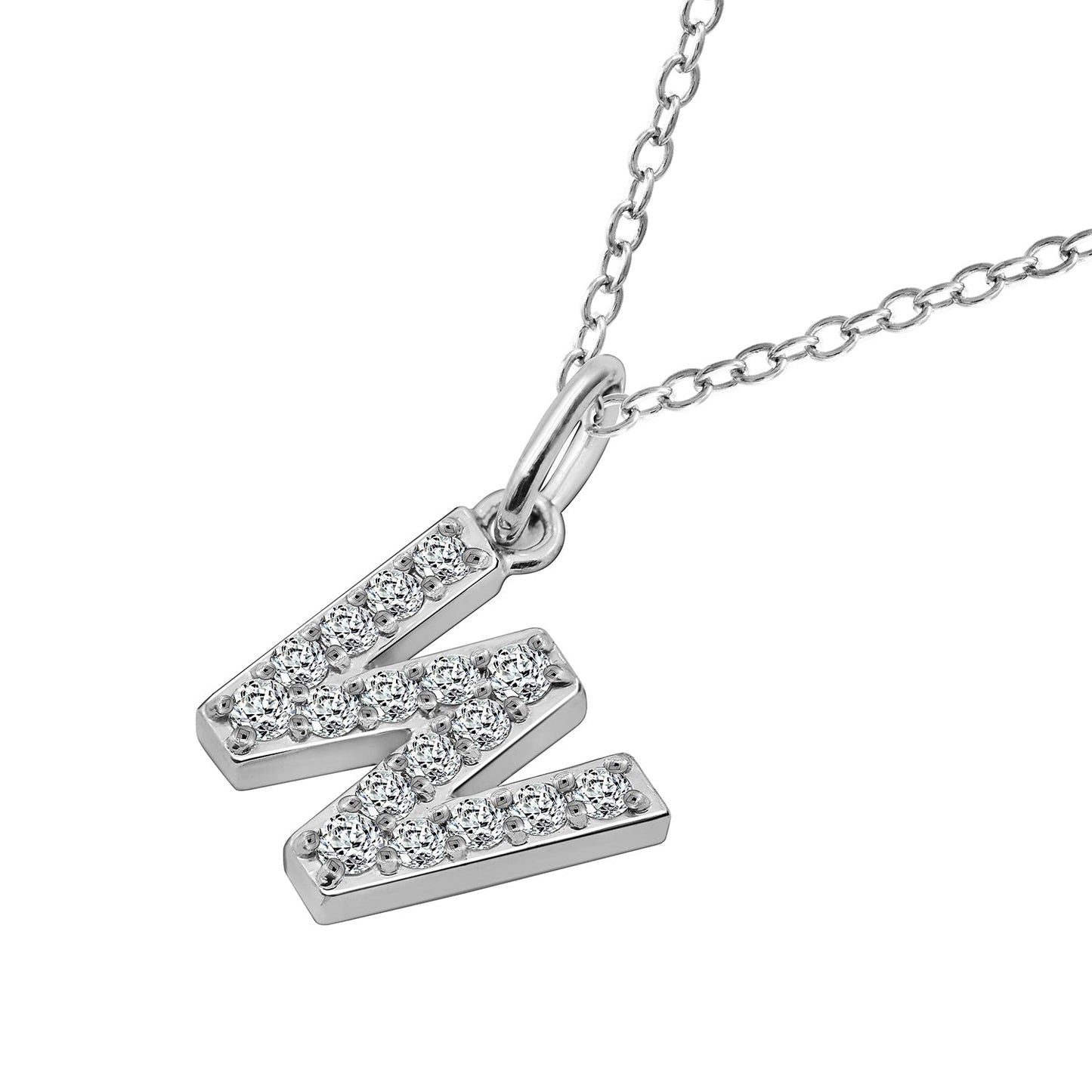 Pave Initial Pendant Necklace