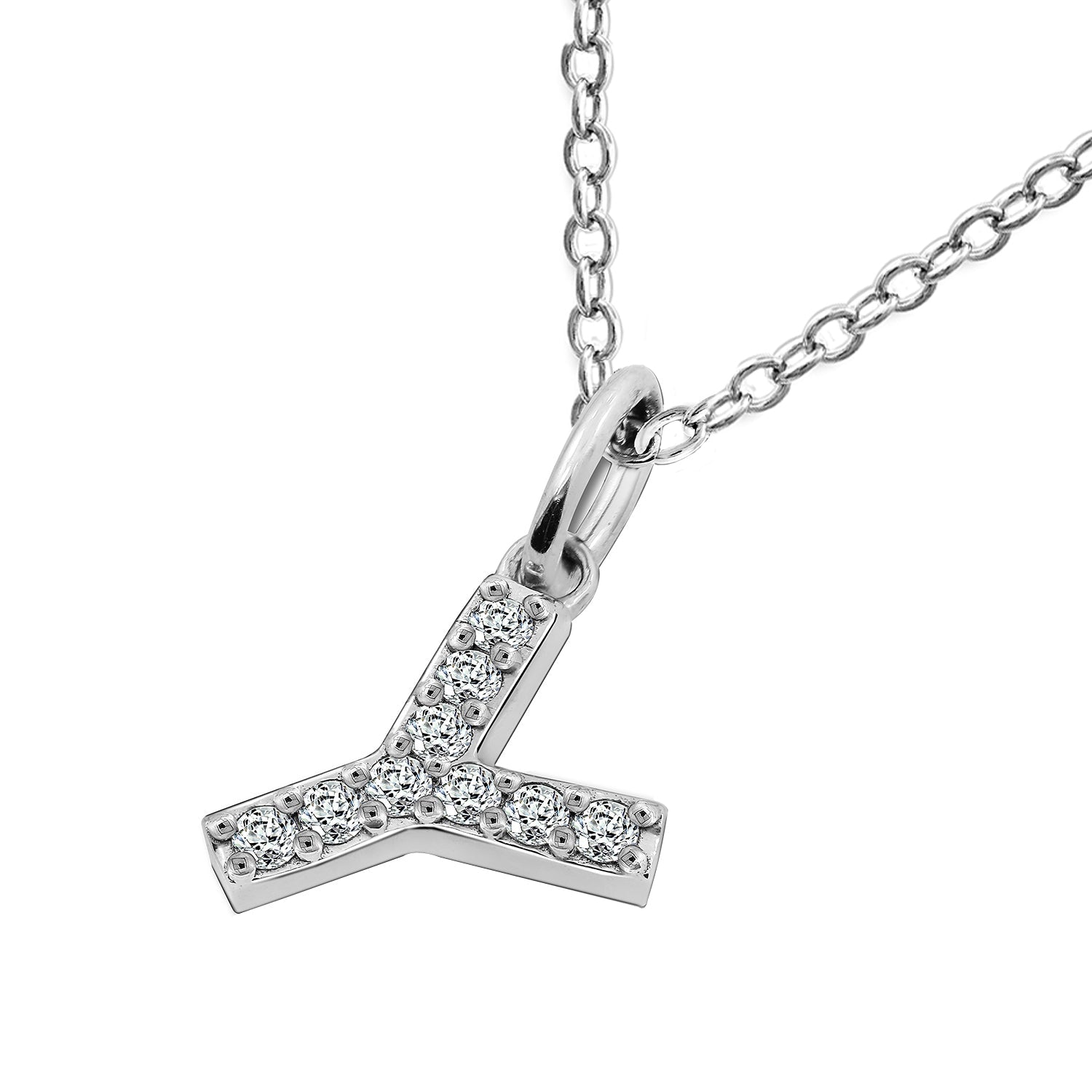 Pave Initial Pendant Necklace
