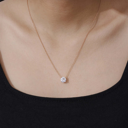 Round Solitaire Pendant Necklace