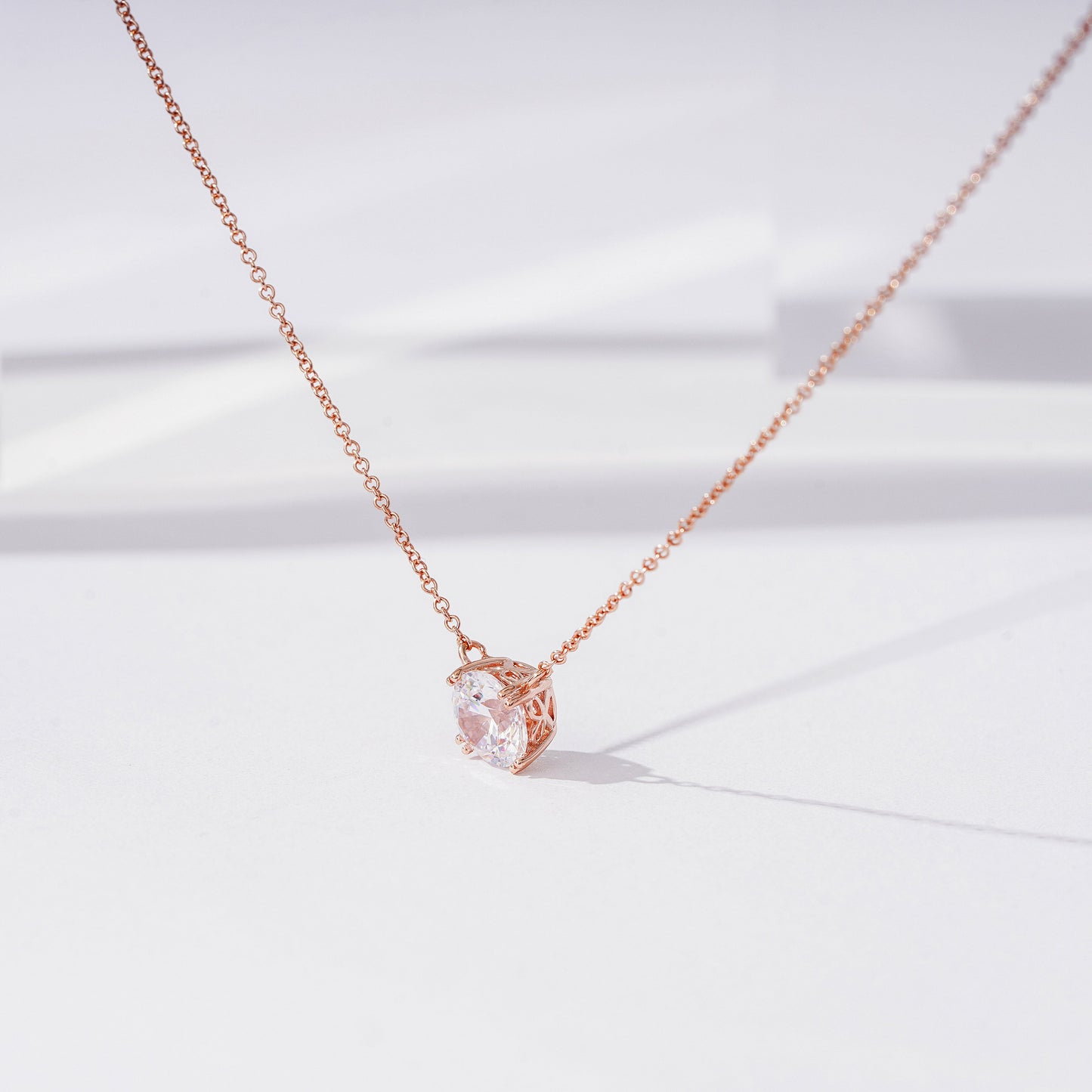Round Solitaire Pendant Necklace