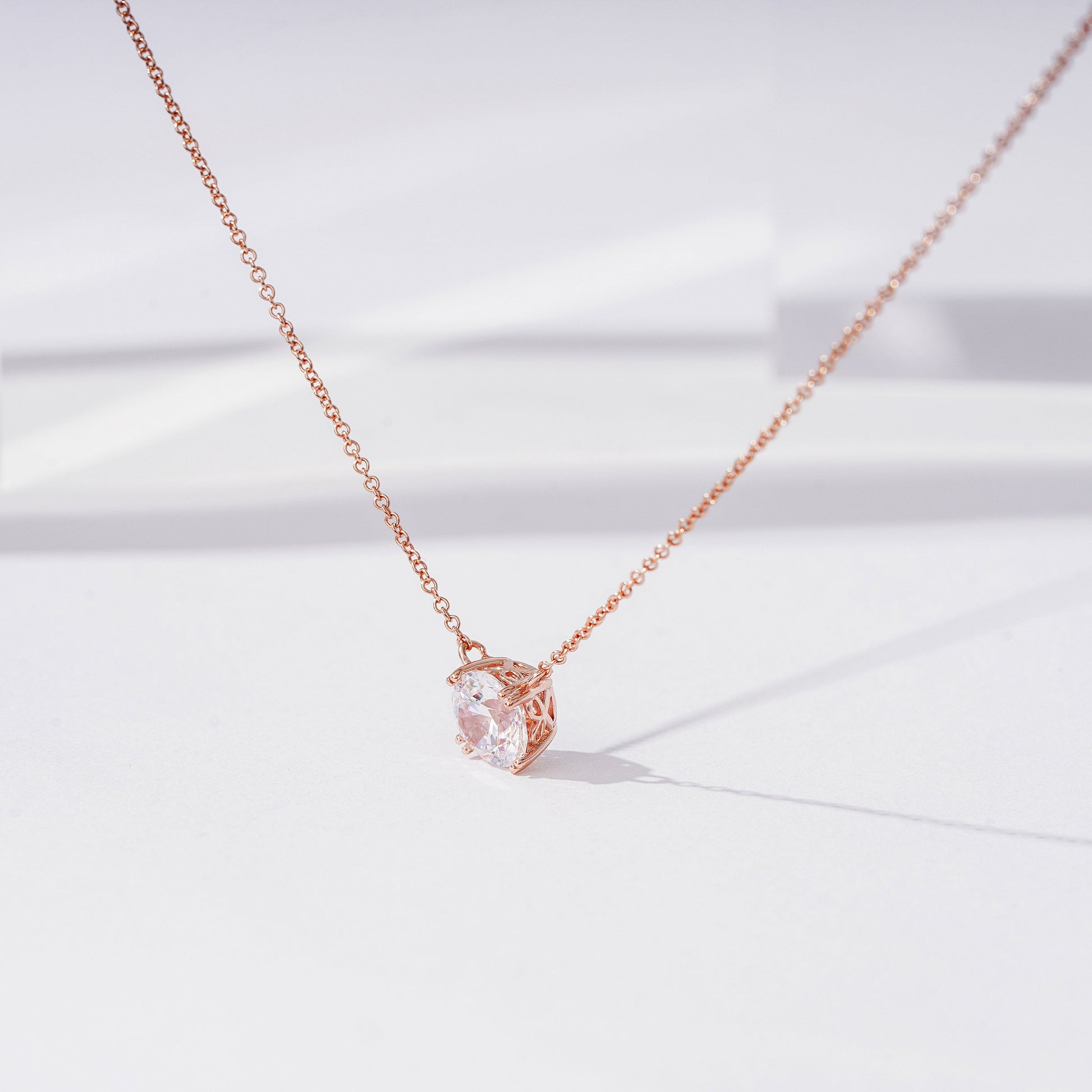 Round Solitaire Pendant Necklace