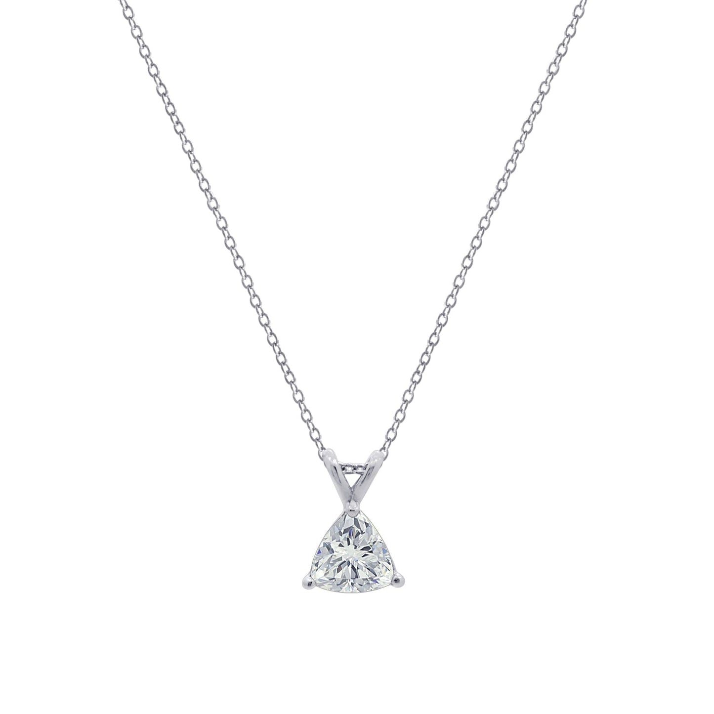 1.5 Ct Trillion Solitaire Pendant Necklace