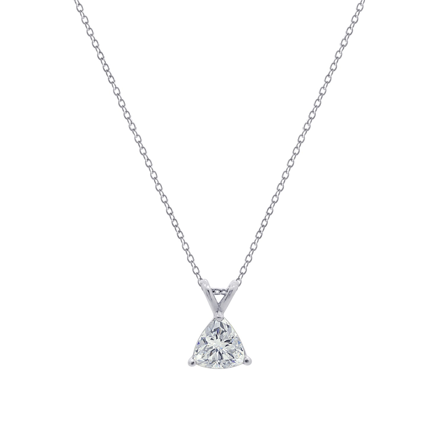 1.5 Ct Trillion Solitaire Pendant Necklace
