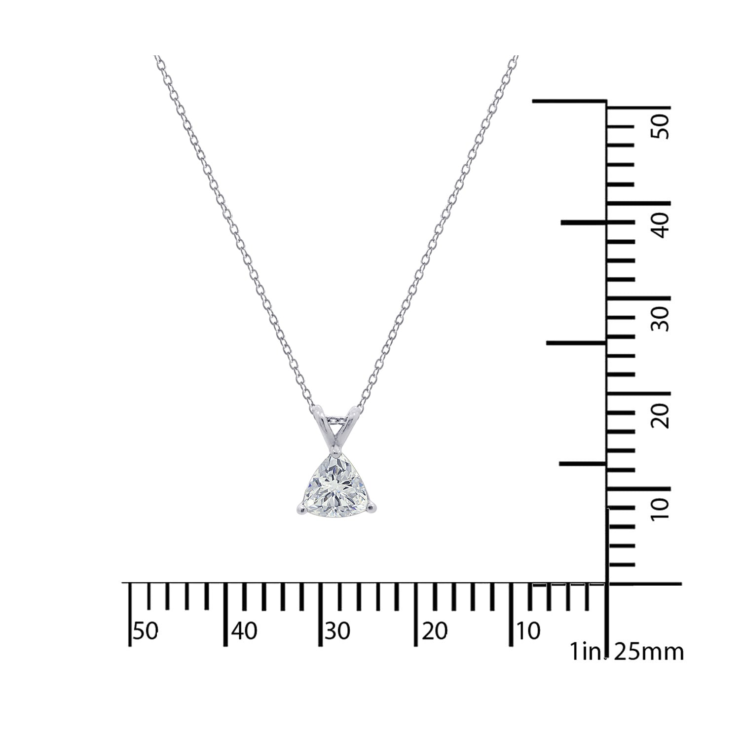 1.5 Ct Trillion Solitaire Pendant Necklace