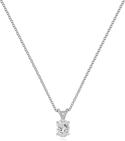 1.5 Ct Oval Solitaire Pendant Necklace