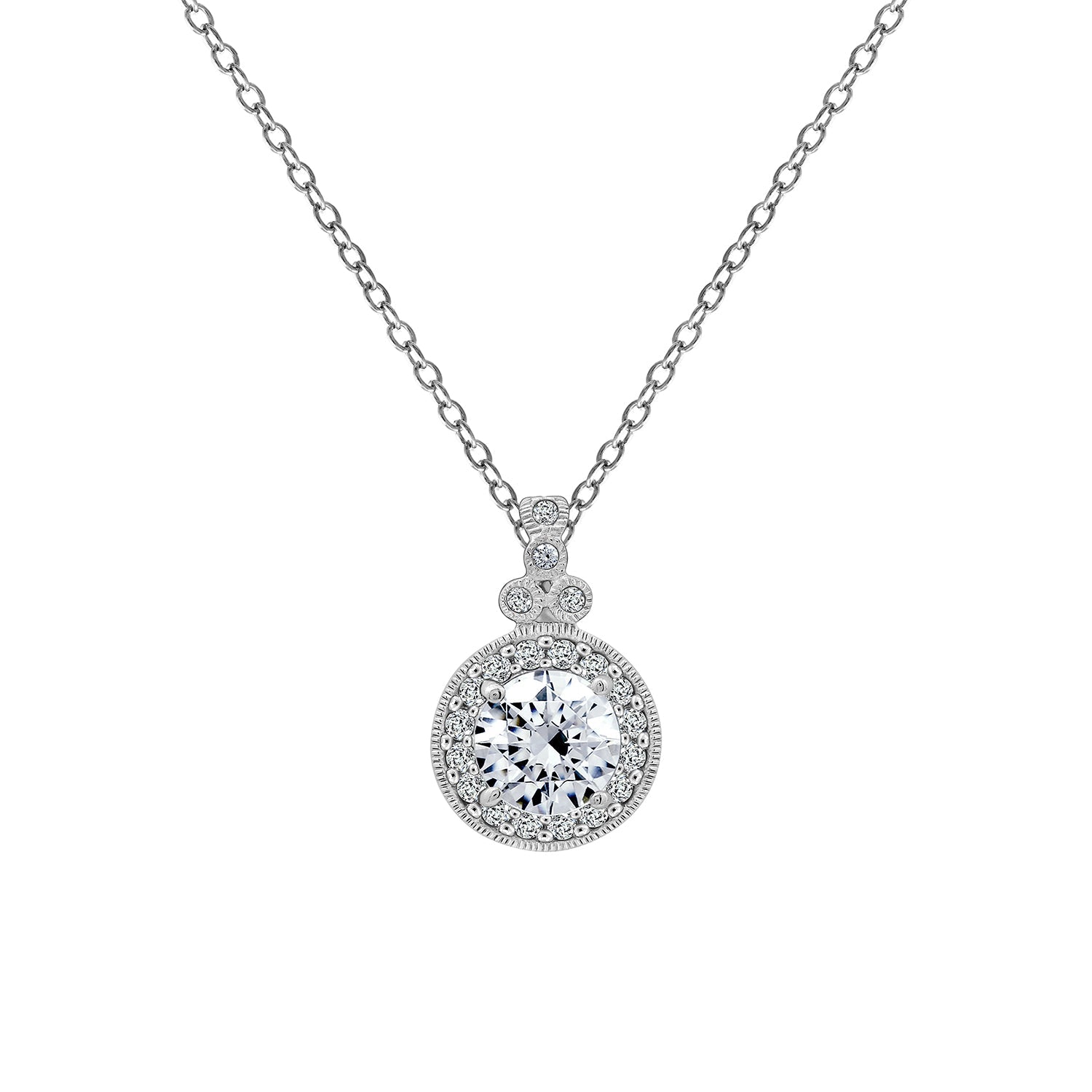 Round-Cut Antique Pendant Necklace, 18"