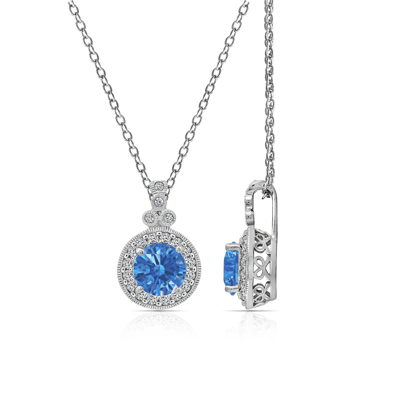 Round-Cut Antique Pendant Necklace, 18"