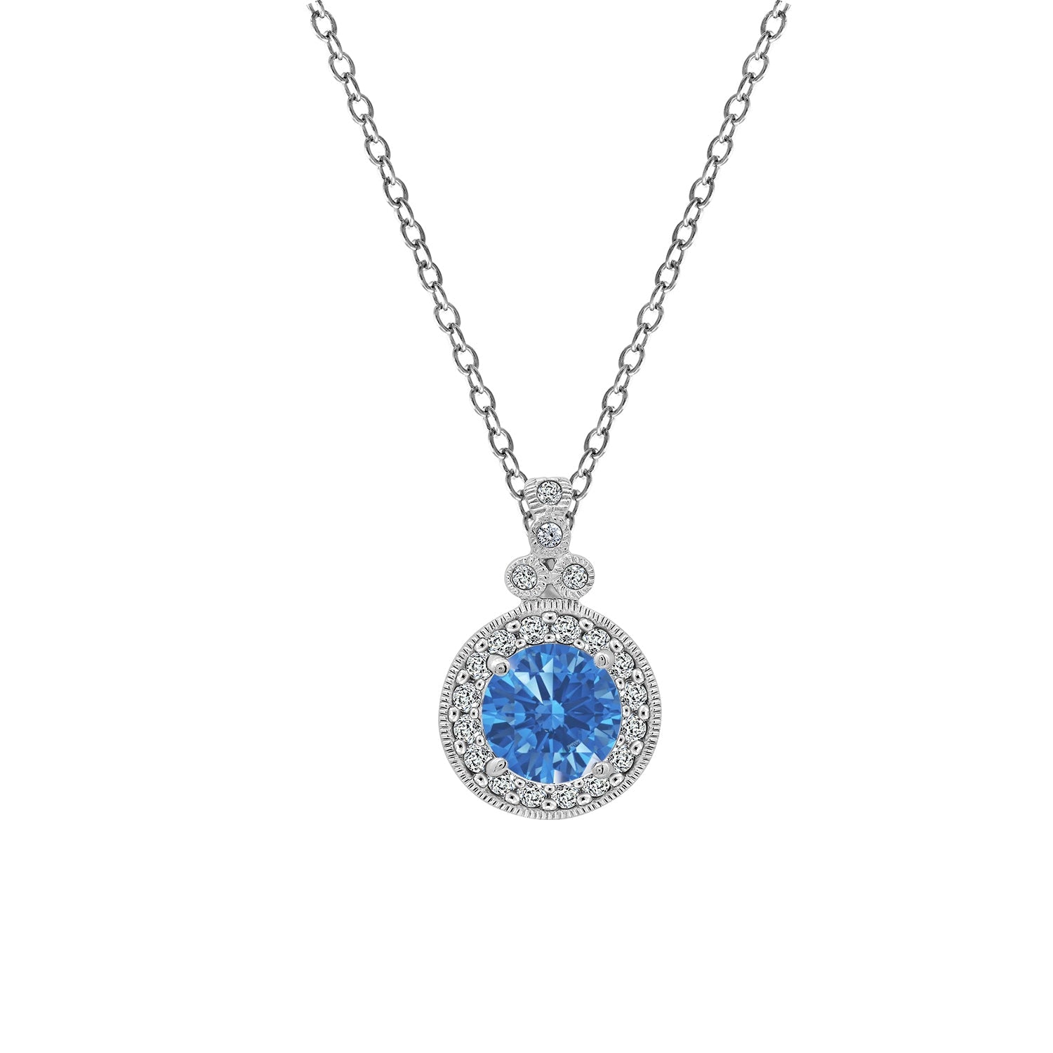 Round-Cut Antique Pendant Necklace, 18"
