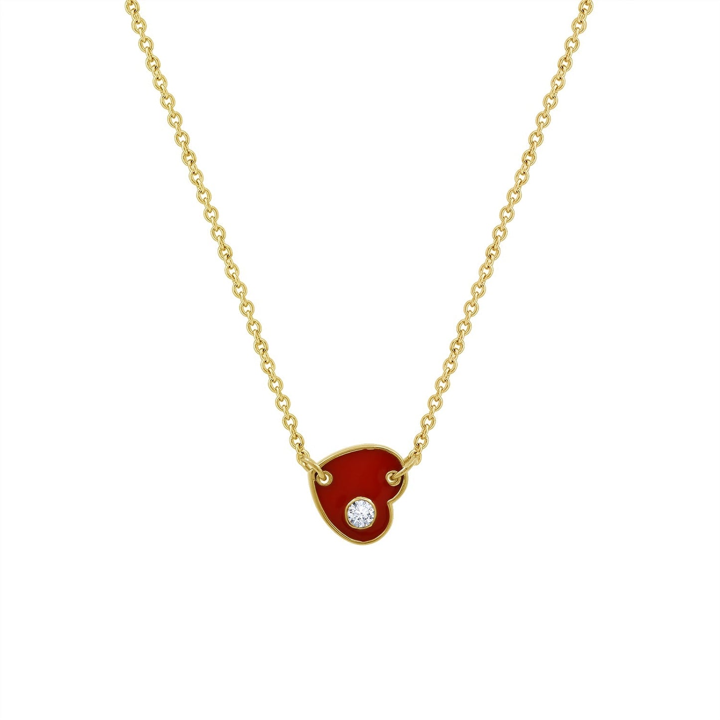 Enamel Heart Pendant Necklace